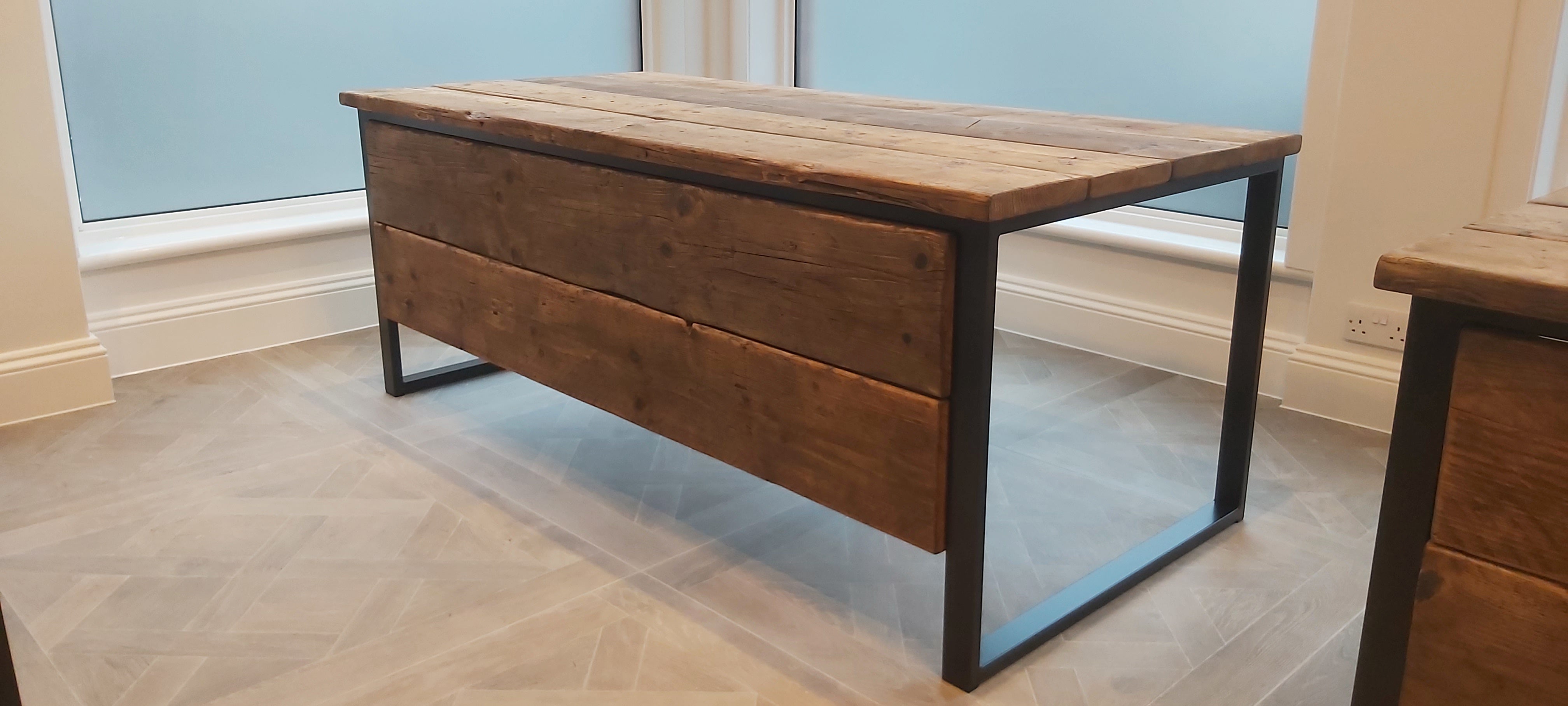 Buy Rustic Desk With A Frame Legs WFH Industrial Desk Scaffold Boards  Reclaimed Wood Home Office Steel Legs Office Desk Wood Desk Online in India  