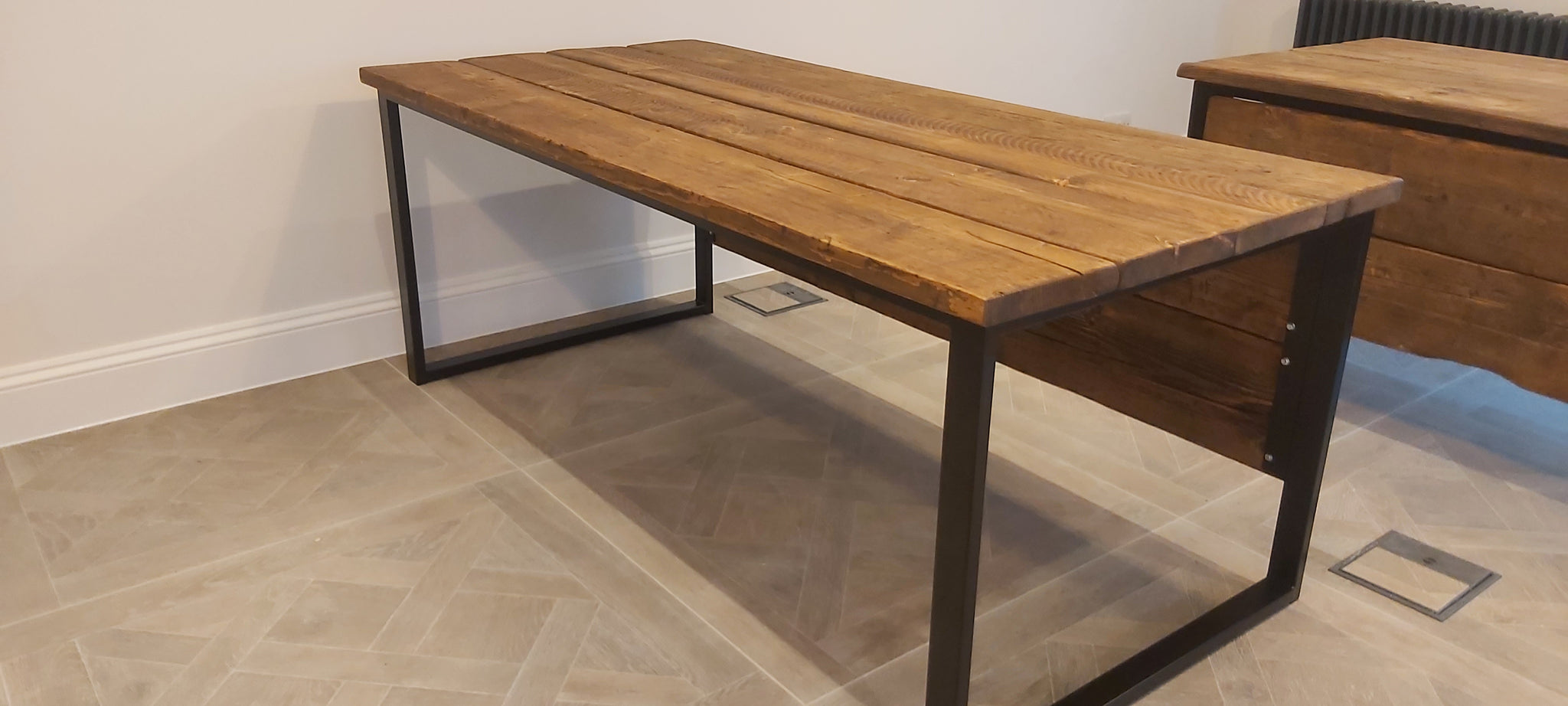 Buy Rustic Desk With A Frame Legs WFH Industrial Desk Scaffold Boards  Reclaimed Wood Home Office Steel Legs Office Desk Wood Desk Online in India  